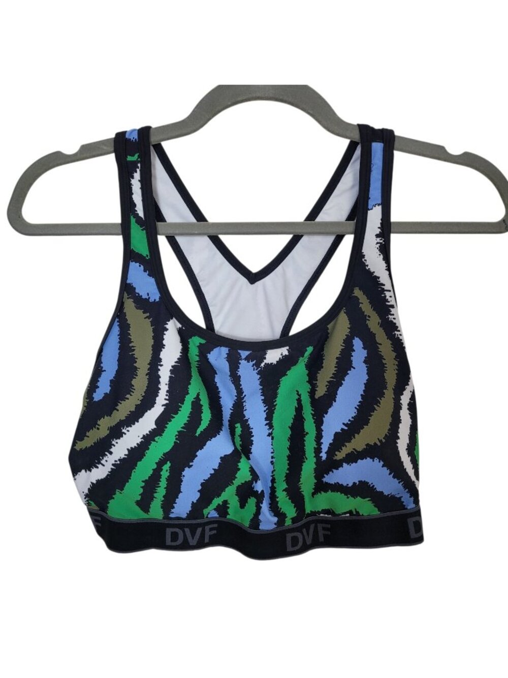 Diane Von Furstenberg For Target DVF Racerback Disco Zebra Sports Bra Sz Large
